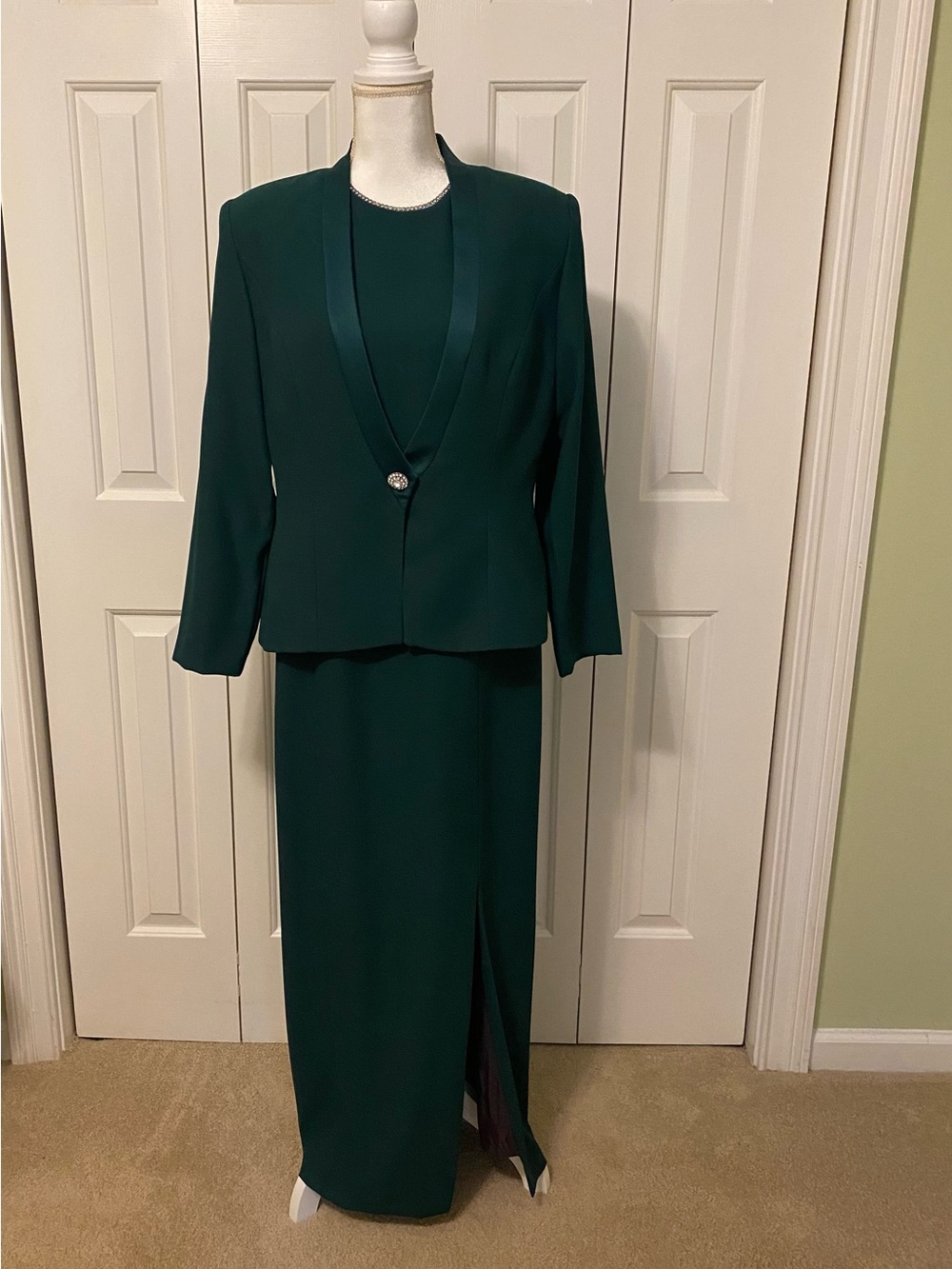 Karen Miller Forest Green Maxi Formal Dress with Jacket
